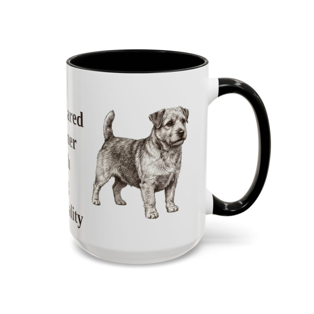 15oz Funny Norfolk Terrier Mug, Black, right side view