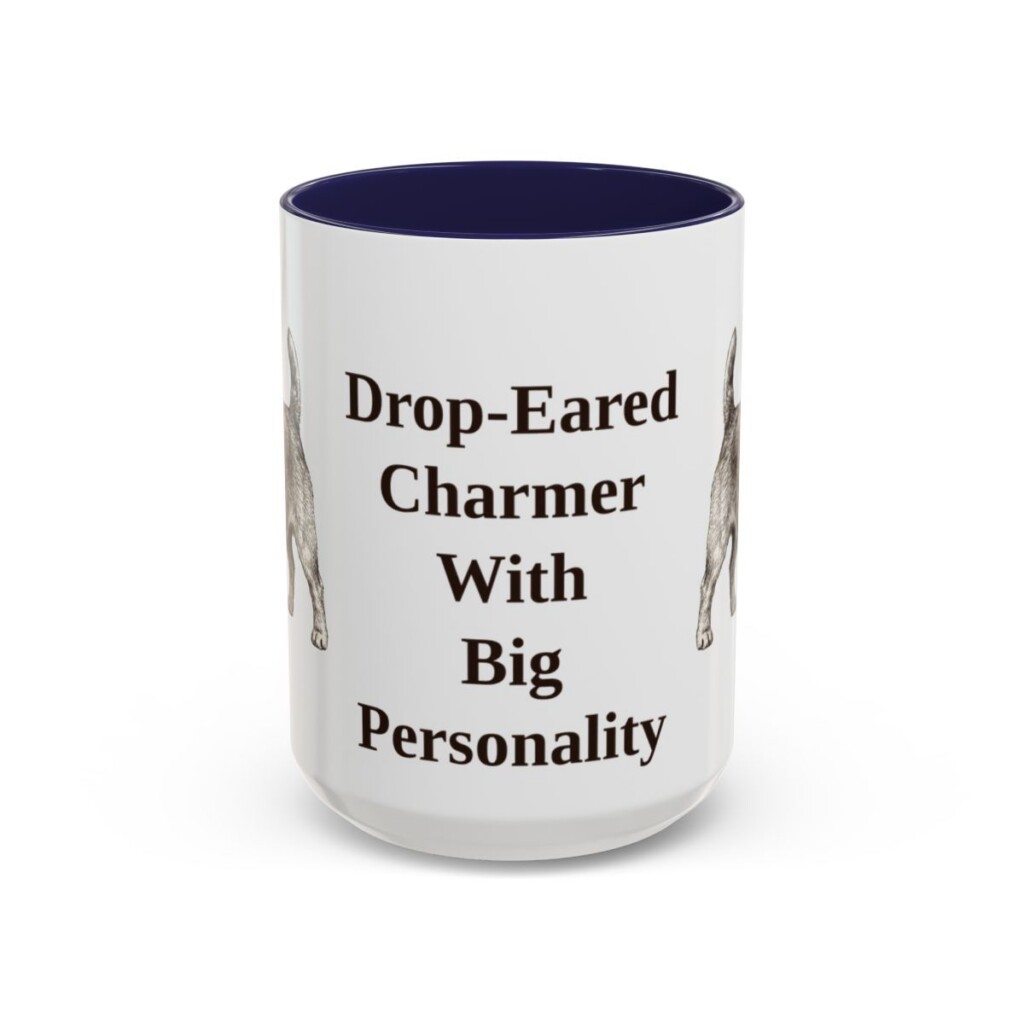 15oz Funny Norfolk Terrier Mug, Navy, front view