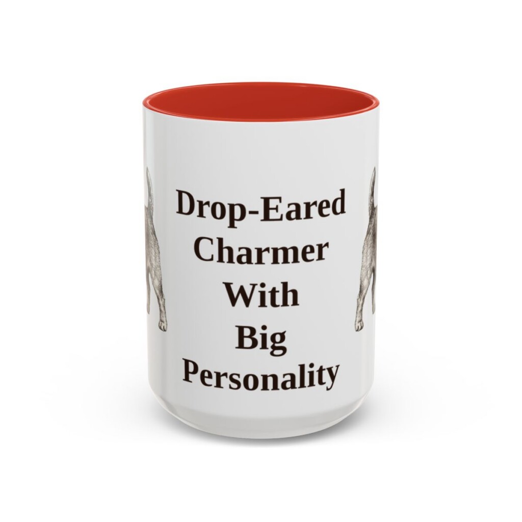15oz Funny Norfolk Terrier Mug, Red, front view
