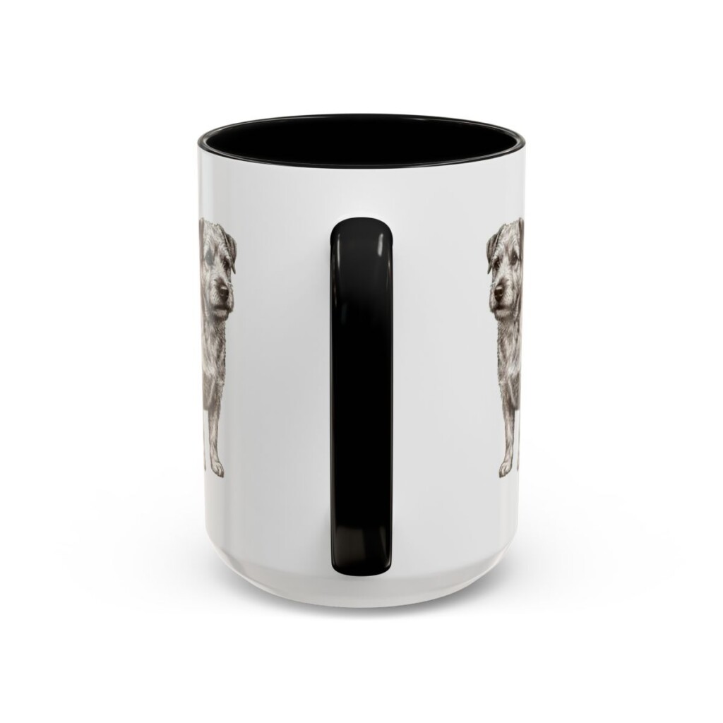 15oz Norfolk Terrier Latin Mug, Black, back view