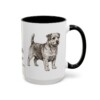 15oz Norfolk Terrier Latin Mug, Black, right side view