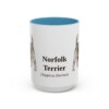 15oz Norfolk Terrier Latin Mug, Light Blue, front view