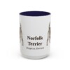 15oz Norfolk Terrier Latin Mug, Navy, front view