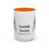 15oz Norfolk Terrier Latin Mug, Orange, front view