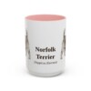 15oz Norfolk Terrier Latin Mug, Pink, front view