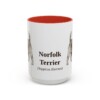 15oz Norfolk Terrier Latin Mug, Red, front view