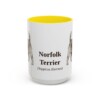 15oz Norfolk Terrier Latin Mug, Yellow, front view