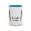 15oz Norfolk Terrier Mug, Light Blue, front view