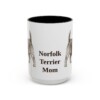 15oz Norfolk Terrier Dog Mom Mug, Black, front view