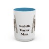 15oz Norfolk Terrier Dog Mom Mug, Light Blue, front view