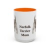 15oz Norfolk Terrier Dog Mom Mug, Orange, front view