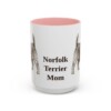 15oz Norfolk Terrier Dog Mom Mug, Pink, front view