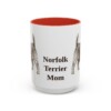 15oz Norfolk Terrier Dog Mom Mug, Red, front view
