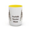 15oz Norfolk Terrier Dog Mom Mug, Yellow, front view