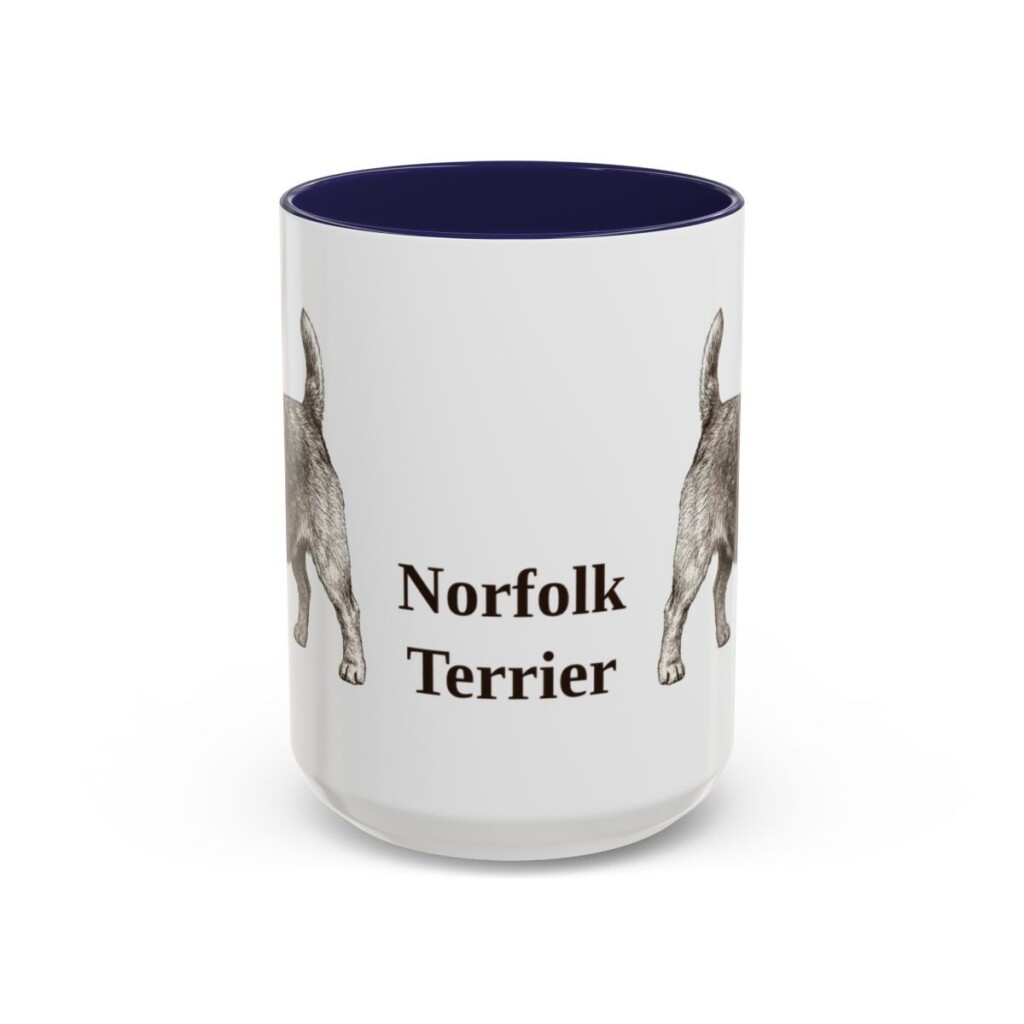 15oz Norfolk Terrier Mug, Navy, front view