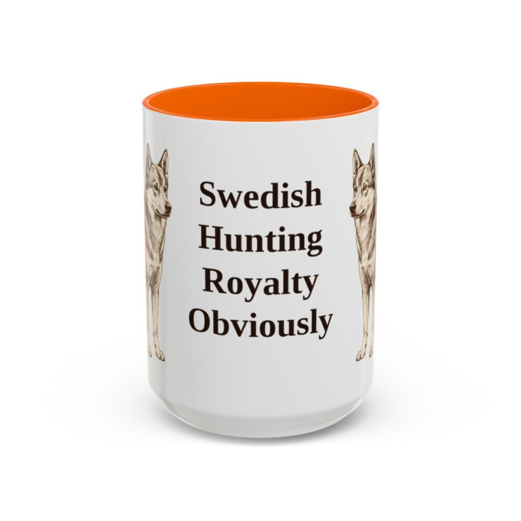15oz Funny Norrbottenspets Mug, Orange, front view