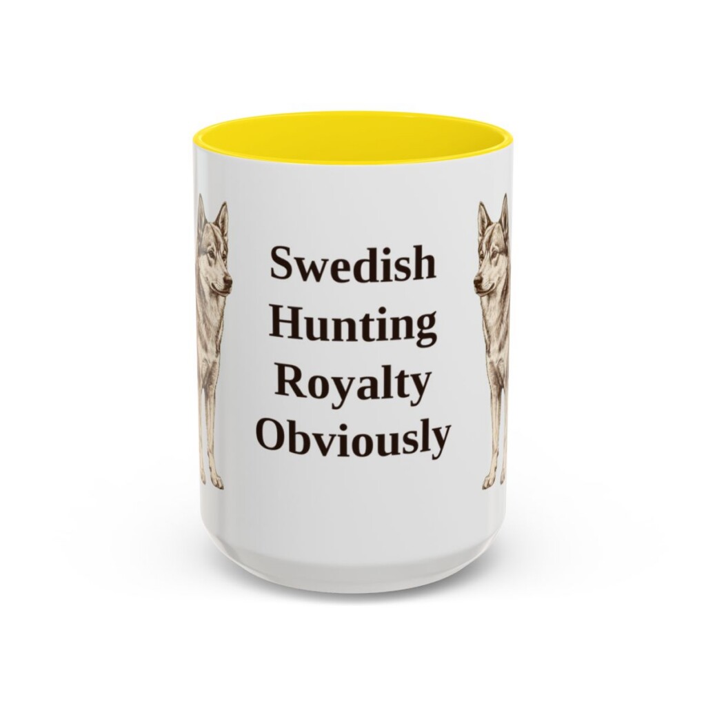 15oz Funny Norrbottenspets Mug, Yellow, front view