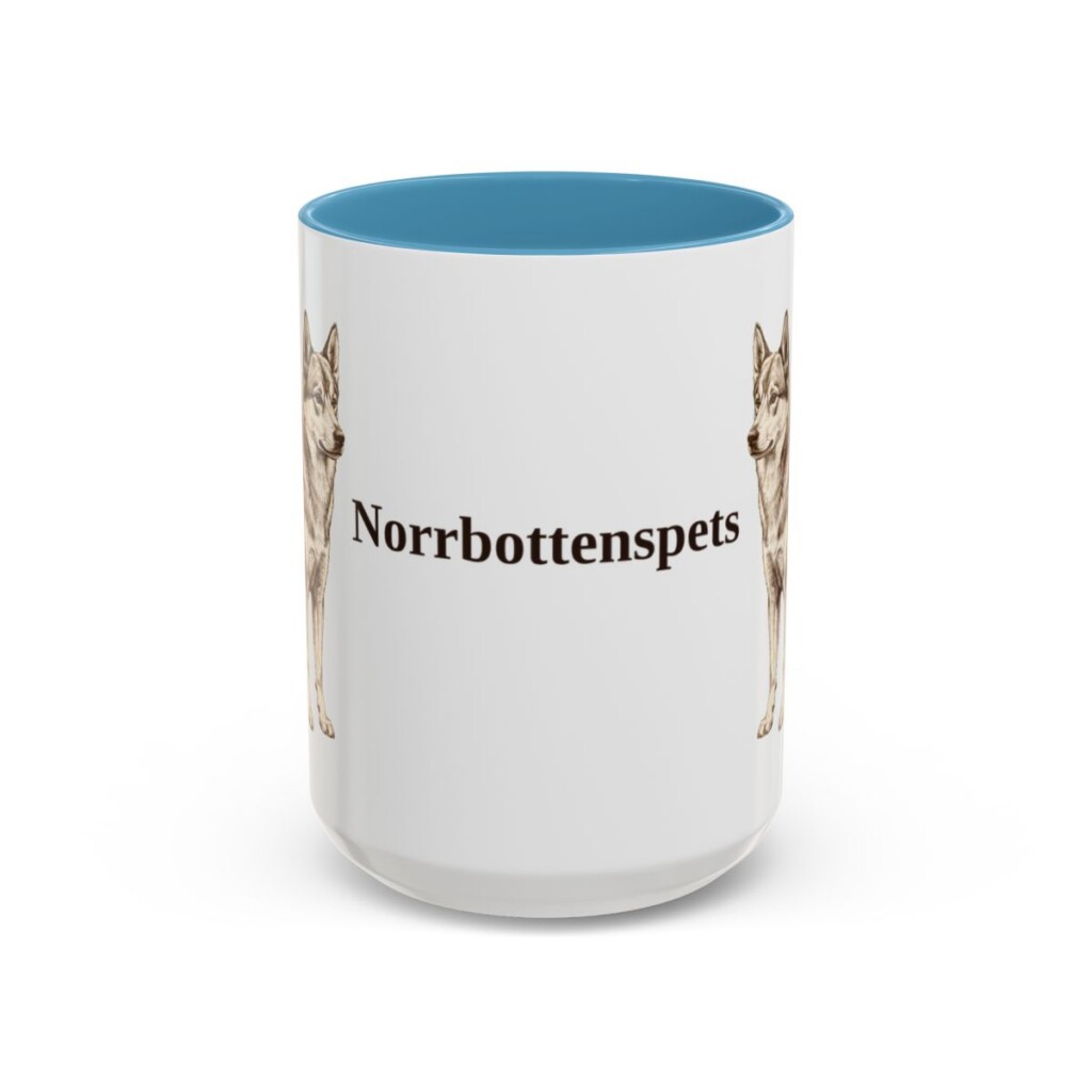 15oz Norrbottenspets Mug, Light Blue, front view