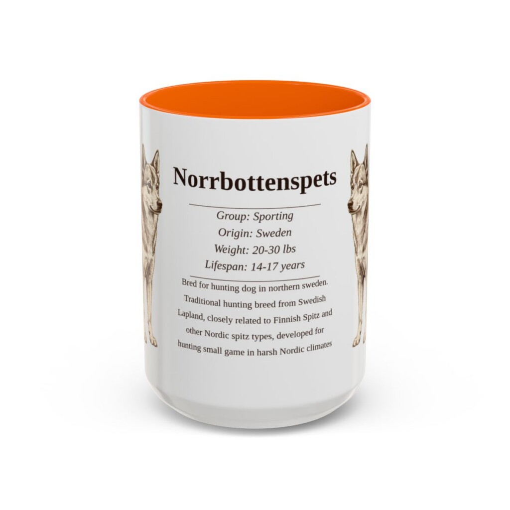 15oz Norrbottenspets Mug, Orange, front view