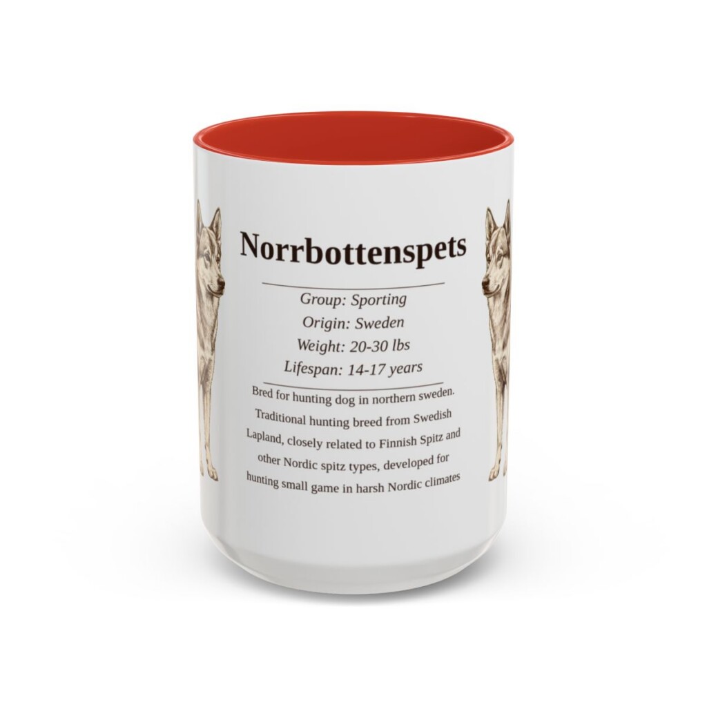 15oz Norrbottenspets Mug, Red, front view