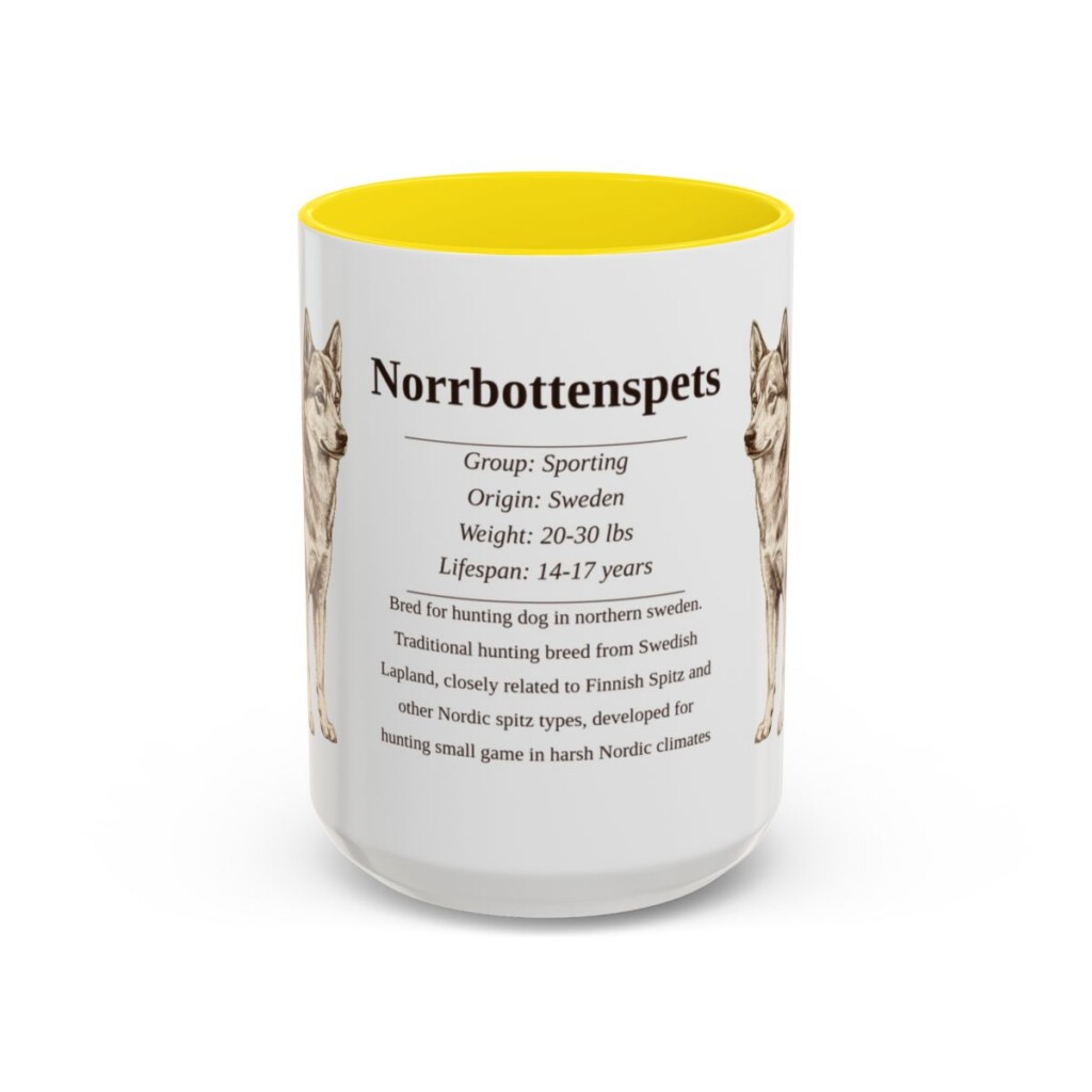 15oz Norrbottenspets Mug, Yellow, front view