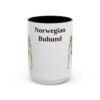 15oz Norwegian Buhund Mug, Black, front view