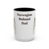 15oz Norwegian Buhund Dog Dad Mug, Black, front view