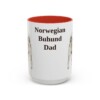 15oz Norwegian Buhund Dog Dad Mug, Red, front view