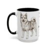 15oz Funny Norwegian Buhund Mug, Black, left side view