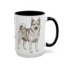 15oz Funny Norwegian Buhund Mug, Black, right side view