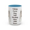 15oz Funny Norwegian Buhund Mug, Light Blue, front view