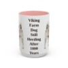 15oz Funny Norwegian Buhund Mug, Pink, front view