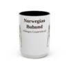15oz Norwegian Buhund Latin Mug, Black, front view
