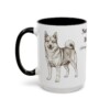 15oz Norwegian Buhund Latin Mug, Black, left side view