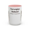 15oz Norwegian Buhund Latin Mug, Pink, front view