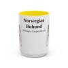 15oz Norwegian Buhund Latin Mug, Yellow, front view