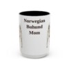 15oz Norwegian Buhund Dog Mom Mug, Black, front view