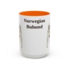 15oz Norwegian Buhund Mug, Orange, front view