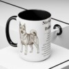 15oz Norwegian Buhund Mug, Black, lifestyle photo
