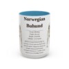 15oz Norwegian Buhund Mug, Light Blue, front view