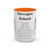 15oz Norwegian Buhund Mug, Orange, front view