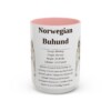 15oz Norwegian Buhund Mug, Pink, front view