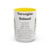 15oz Norwegian Buhund Mug, Yellow, front view