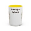15oz Norwegian Buhund Mug, Yellow, front view