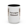 15oz Norwegian Elkhound Mug, Black, front view