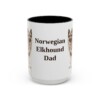 15oz Norwegian Elkhound Dog Dad Mug, Black, front view