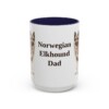 15oz Norwegian Elkhound Dog Dad Mug, Navy, front view