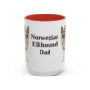 15oz Norwegian Elkhound Dog Dad Mug, Red, front view