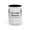 15oz-norwegian-elkhound-mug-latin-black-front 15oz Norwegian Elkhound Latin Mug, Black, front view