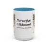 15oz-norwegian-elkhound-mug-latin-light-blue 15oz Norwegian Elkhound Latin Mug, Light Blue, front view